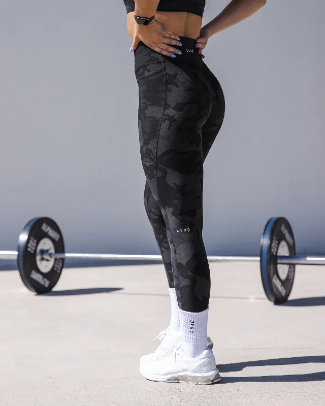 Fusion Full Length Leggings - Black Camo